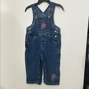 The Children's Place Denim Overalls with Floral Embroidery
